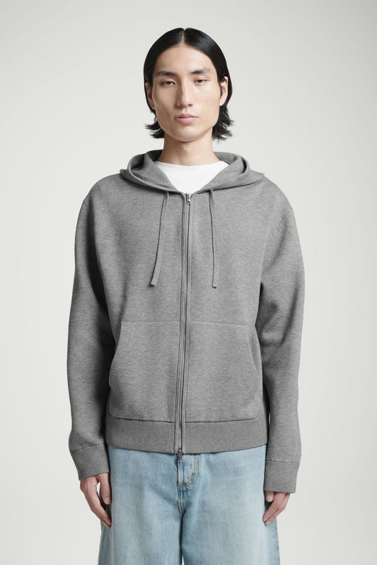 KNITTED ZIP-UP HOODIE