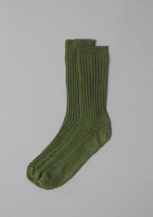 Textured Rib Cotton Marl Socks