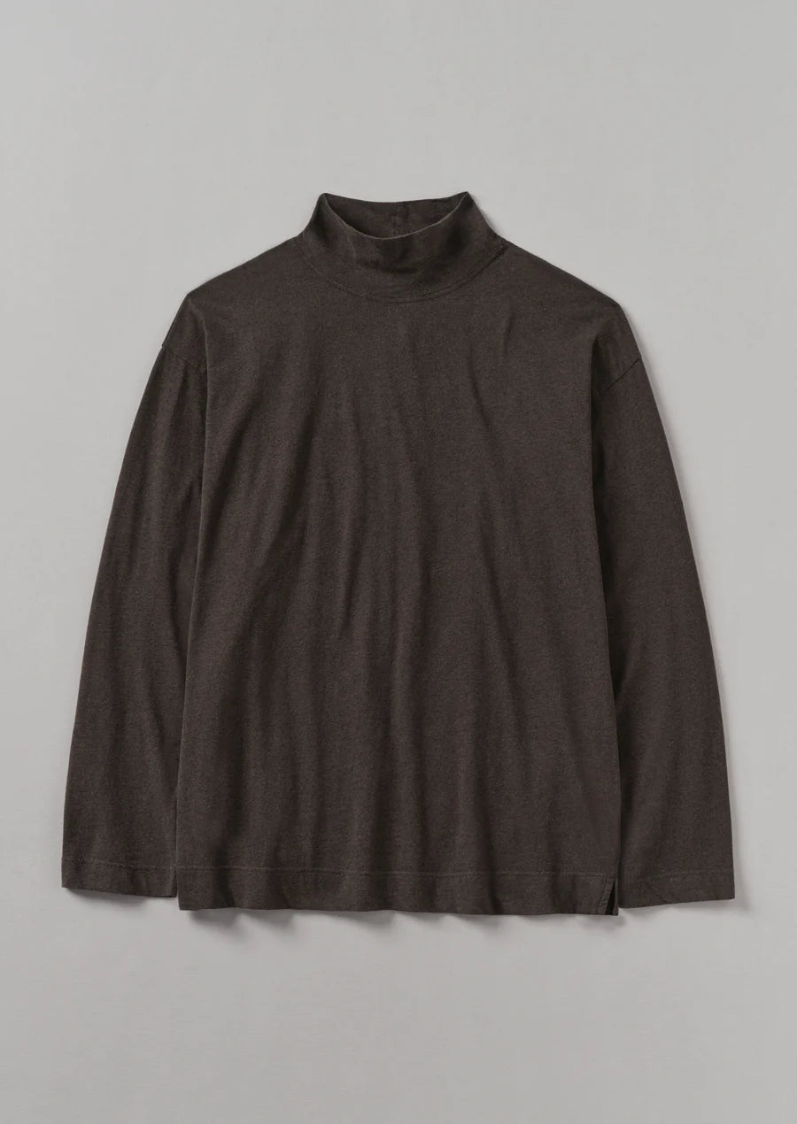 Brushed Cotton High Neck Lounge Top
